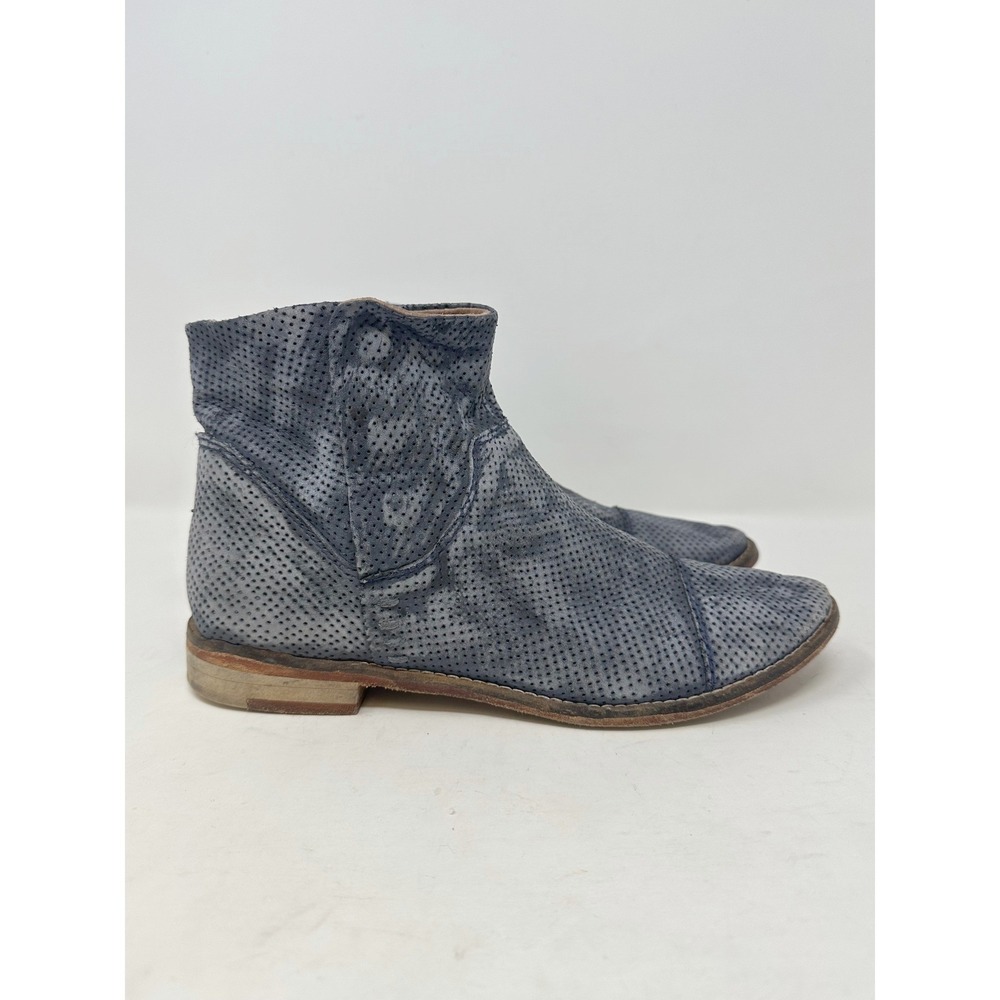Free People Shadow Lark Ankle Bootie Leather Grey Blue 38 / US Womens 8 - Picture 6 of 9
